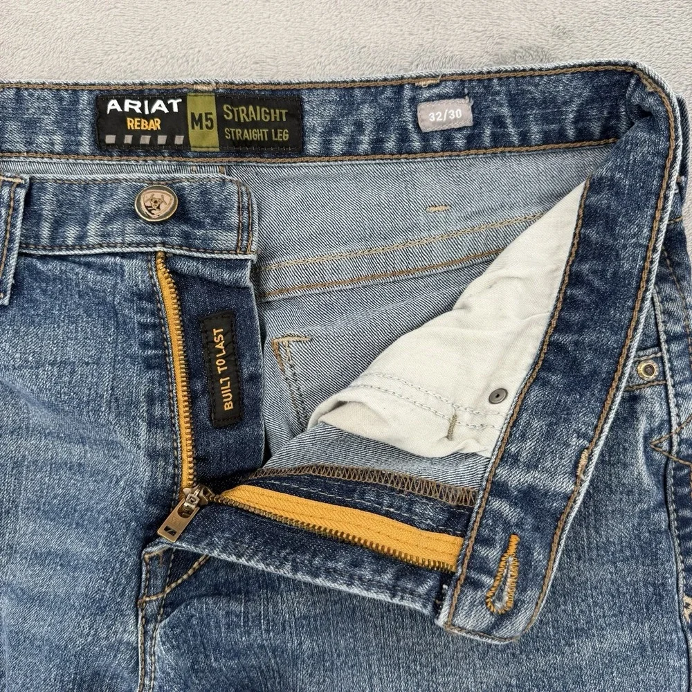Ariat Rebar M5 Jeans Straight Straight Leg Mens Size 32 / 30 Blue Denim Workwear
